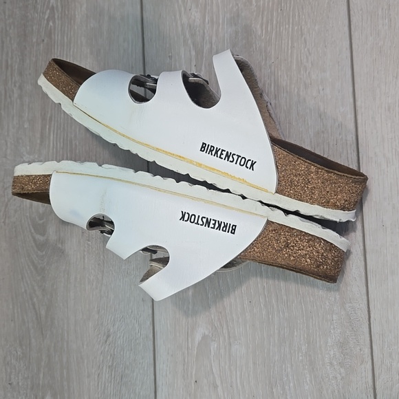 Birkenstock Women Floroda White Sandals Slide Flats Shoes Sz 37/6 Regular - Picture 9 of 11